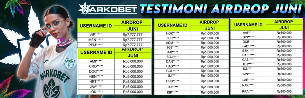 NARKOBET TESTIMONI AIRDROP JUNI